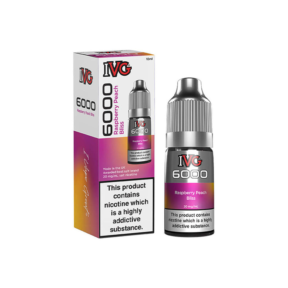 IVG 6000 Raspberry Peach Bliss E Liquid 10ml