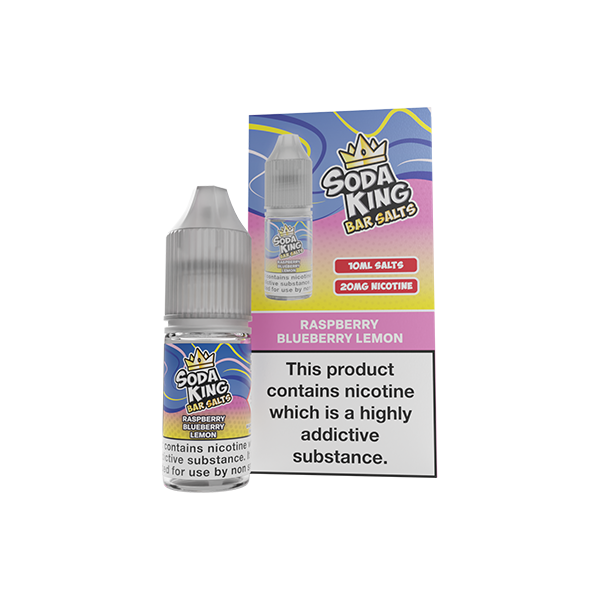 Soda King Bar Salts Raspberry Blueberry Lemon E Liquid 10ml