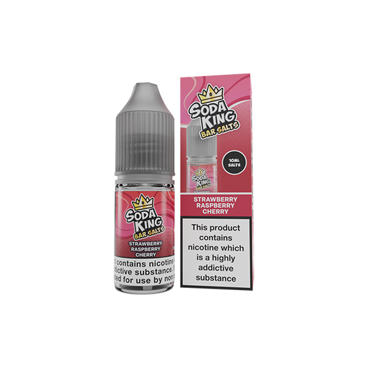 Soda King Bar Salts Strawberry Raspberry Cherry E Liquid 10ml