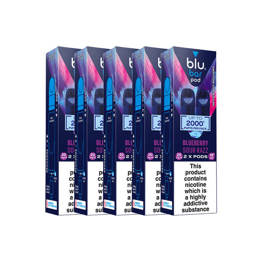 Blu Bar Blueberry Sour Razz Pod Bundle - 5 Boxes