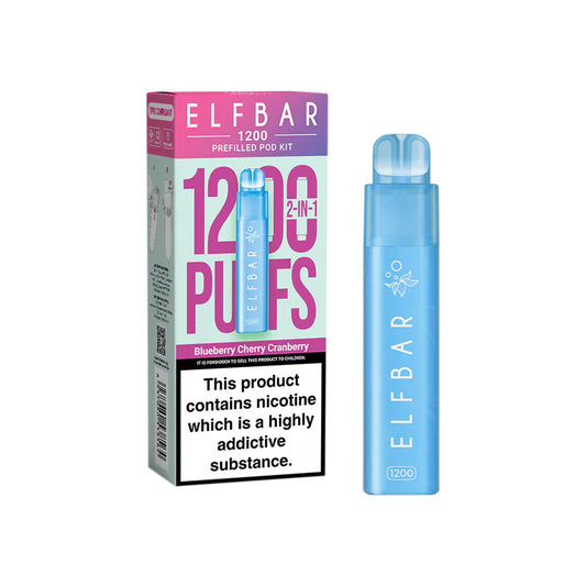 Elf Bar 1200 Blueberry Cherry Cranberry Prefilled Pod Vape