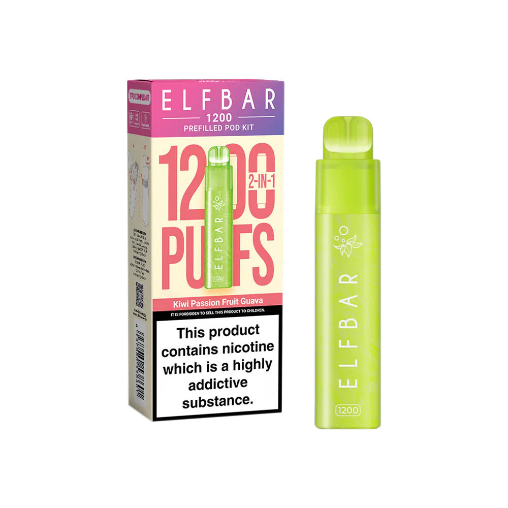 Elf Bar 1200 Kiwi Passion Fruit Guava Prefilled Pod Vape