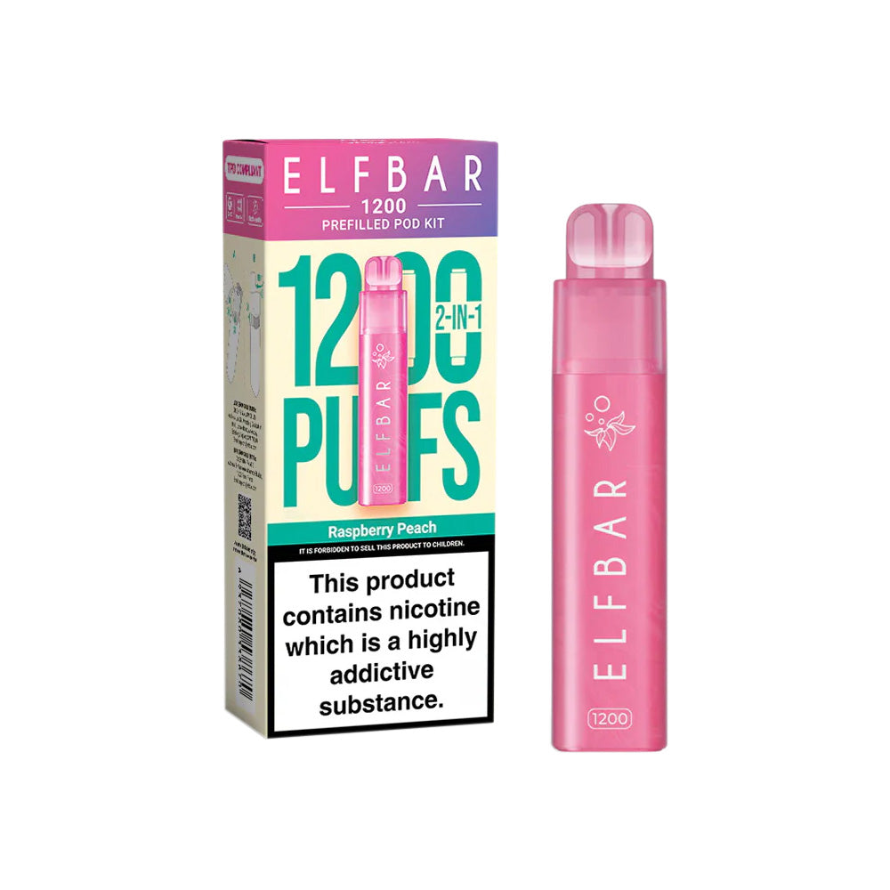 Elf Bar 1200 Raspberry Peach Prefilled Pod Vape