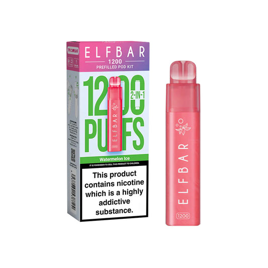 Elf Bar 1200 Watermelon Ice Prefilled Pod Vape