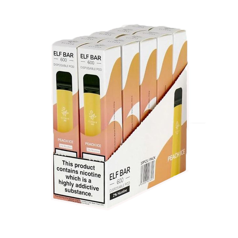 Elf Bar 600 Peach Ice - 10 Pack