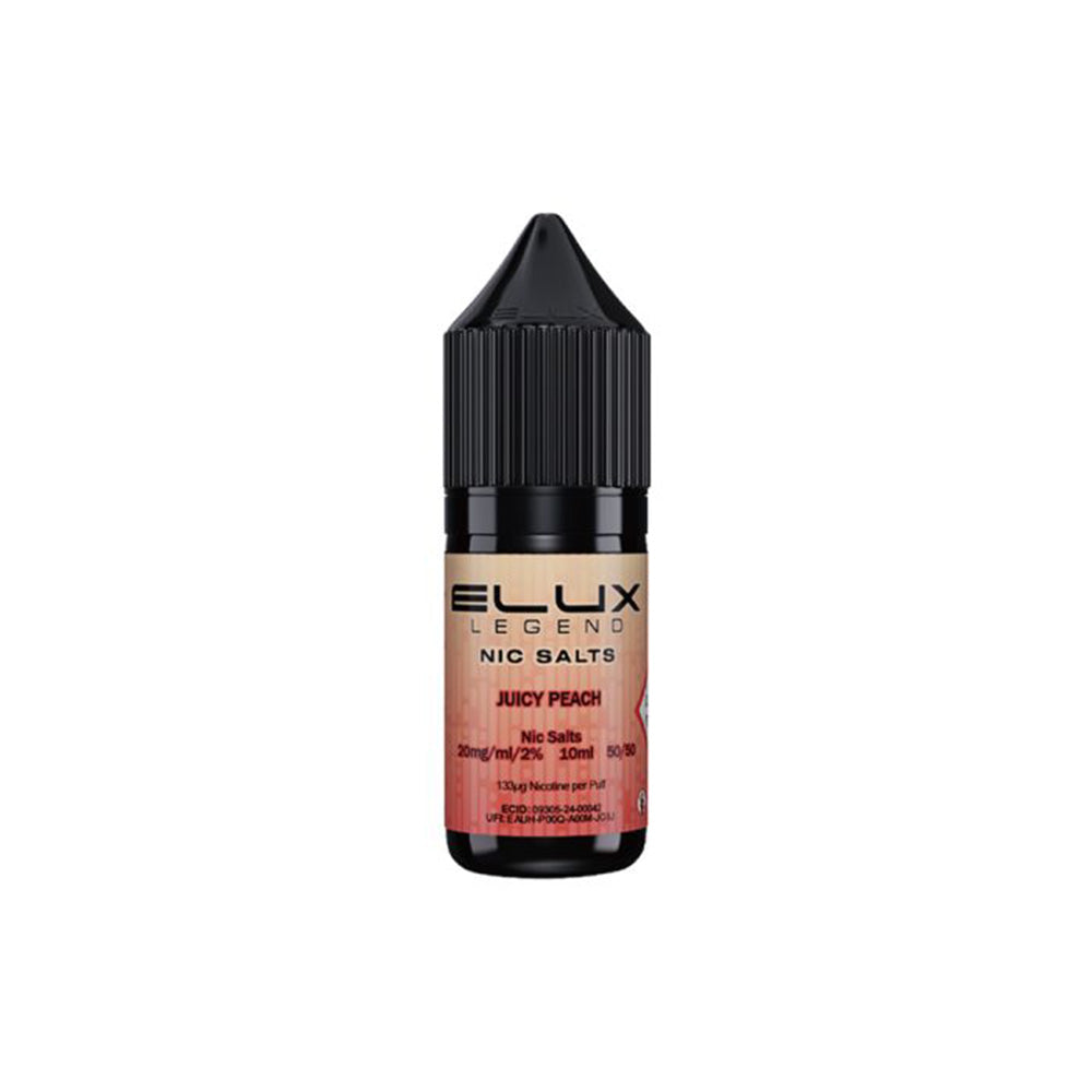 Elux Legend Nic Salts Juicy Peach E Liquid 10ml