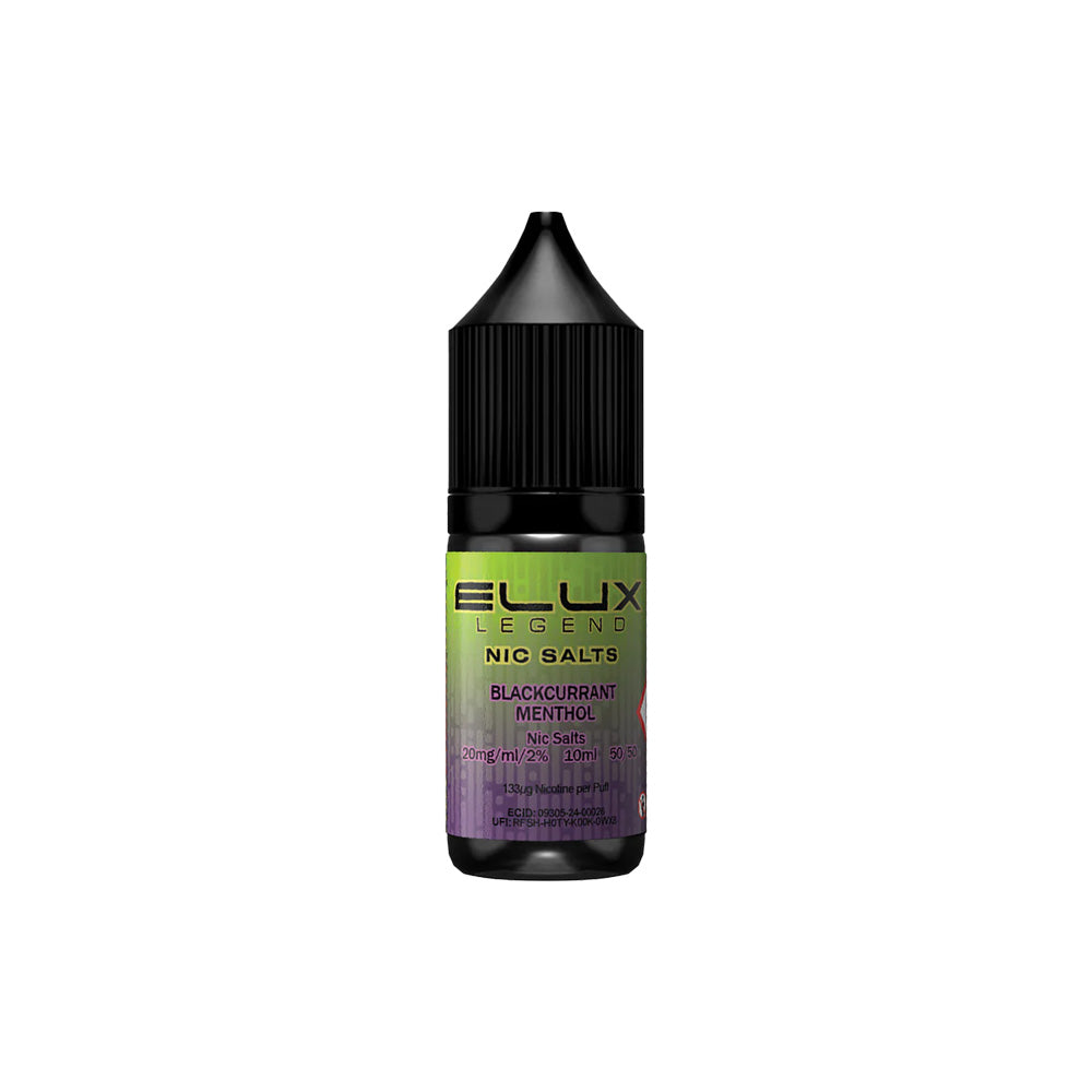 Elux Legend Nic Salts Blackcurrant Menthol E Liquid 10ml