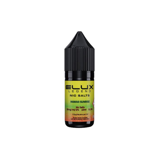 Elux Legend Nic Salts Hawaii Sunrise E Liquid 10ml