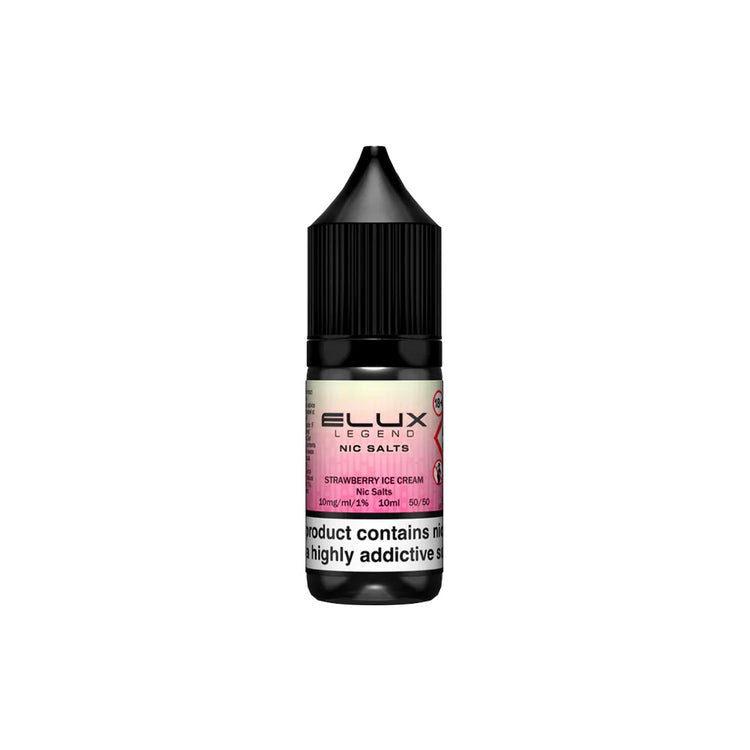 Elux Legend Nic Salts E Liquid 10ml | Strawberry Ice Cream | Free UK ...