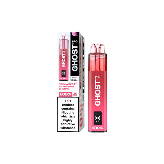 Ghost Pro 6000+ Strawberry Raspberry Cherry Disposable Vape