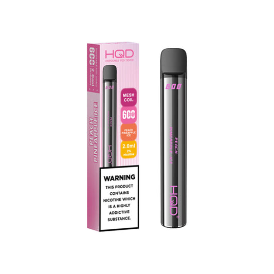 HQD 600 Peach Pineapple Ice Disposable Vape