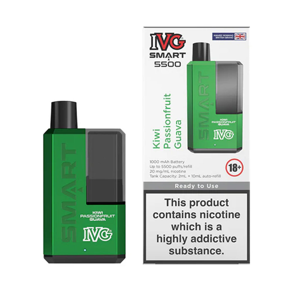 IVG Smart 5500 Kiwi Passion Fruit Guava Disposable Vape