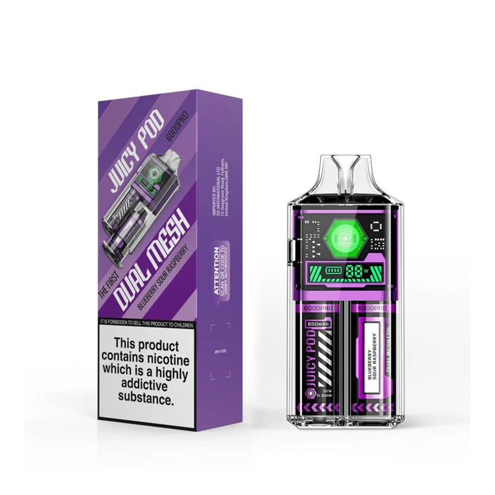 Juicy Pod 6000 Pro Blueberry Ice Disposable Vape