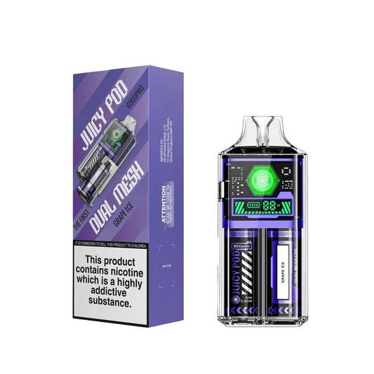 Juicy Pod 6000 Pro Grape lce Disposable Vape