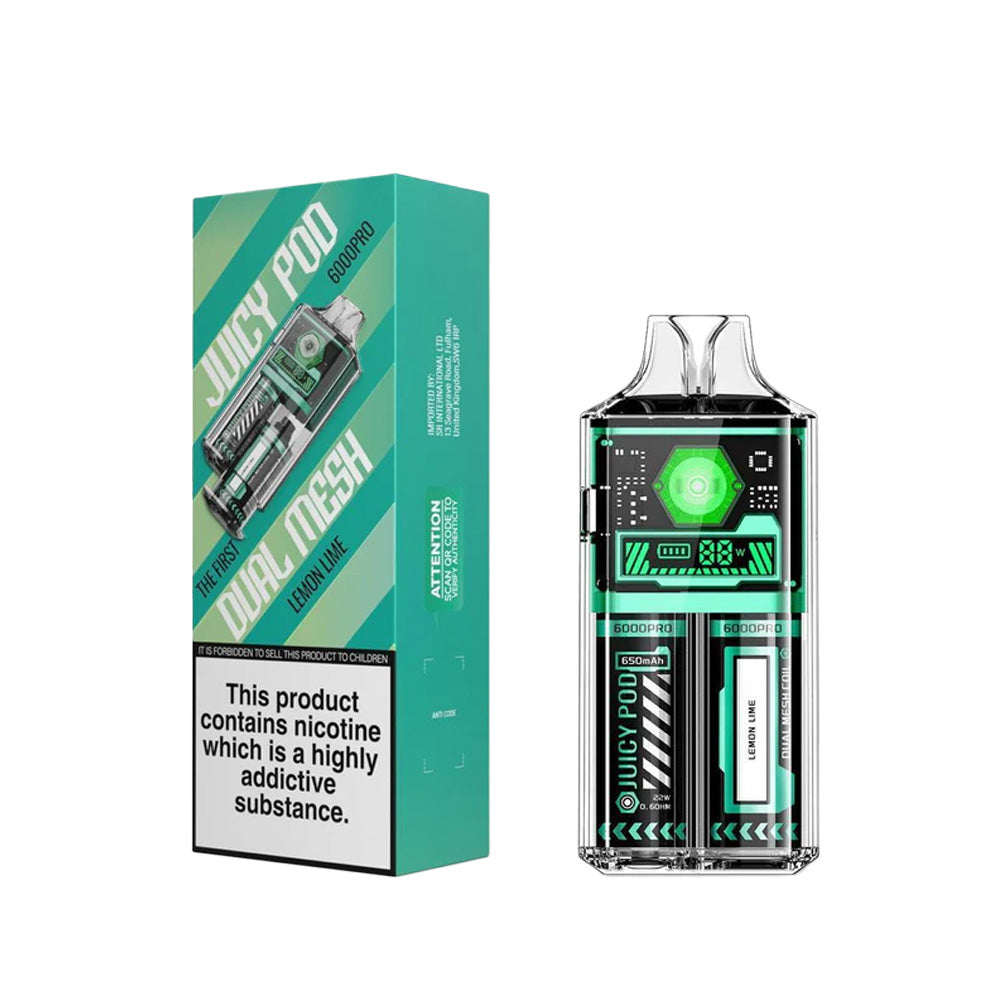 Juicy Pod 6000 Pro Lemon Lime Disposable Vape