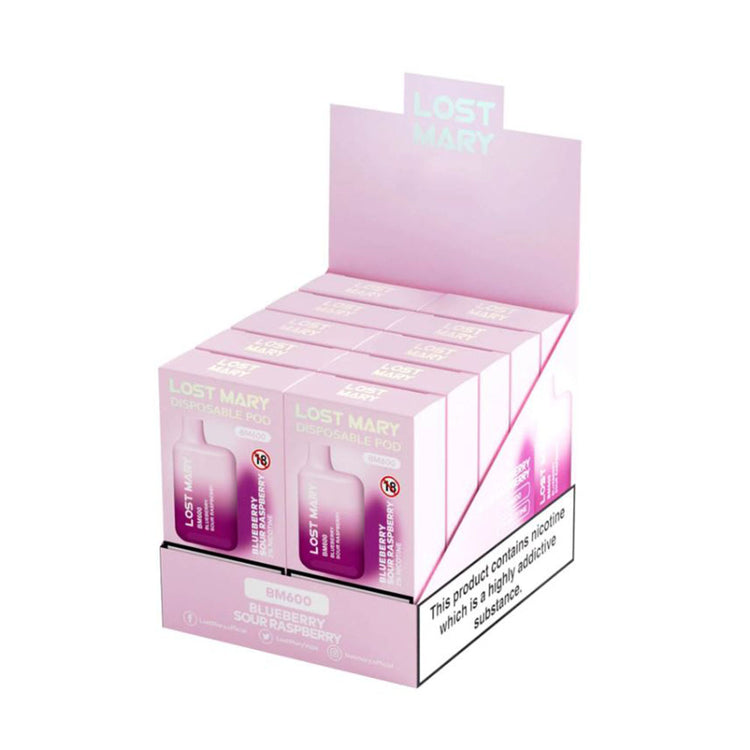 Lost Mary BM600 10 Pack Carton | Blueberry Sour Raspberry | Free UK ...