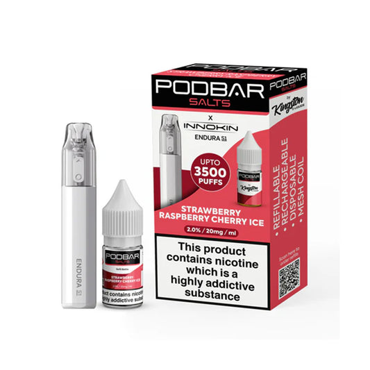 Podbar x Innokin Strawberry Raspberry Cherry Ice 3500 Vape Kit