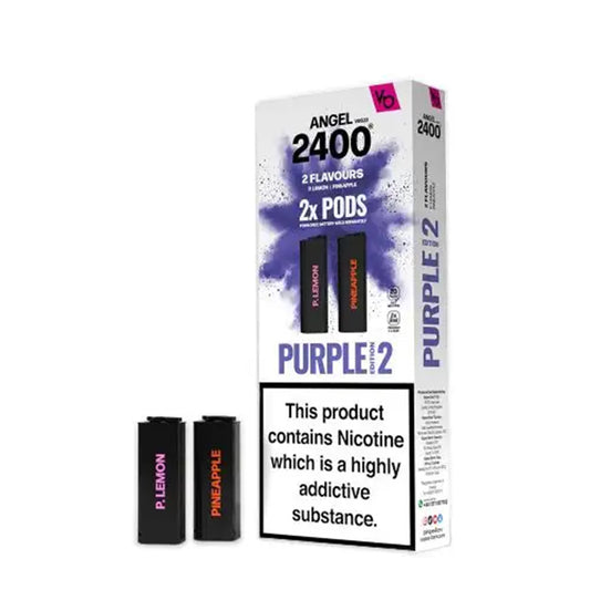Vapes Bars Angel 2400 Purple Edition 2 Prefilled Pods (2 Pack)