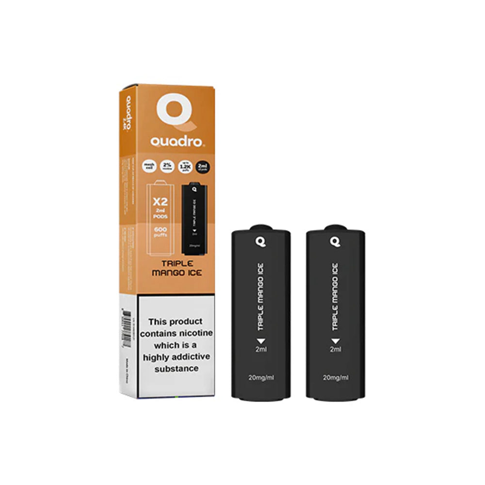 Quadro 2.4k Triple Mango Ice Pods (2 Pack)