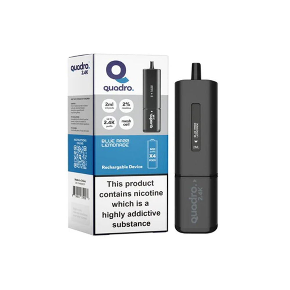 Quadro 2.4K Blue Razz Lemonade Vape Kit - Black Series