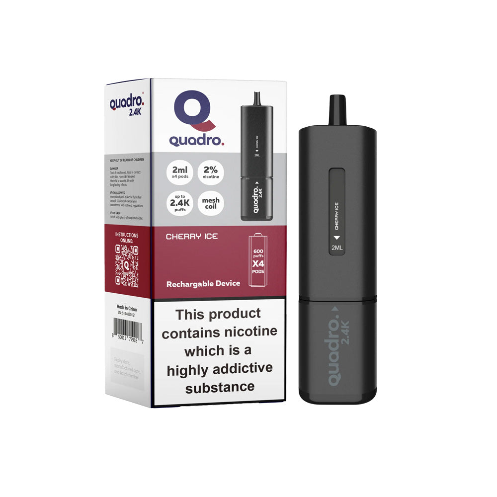 Quadro 2.4K Cherry Ice Vape Kit - Black Series