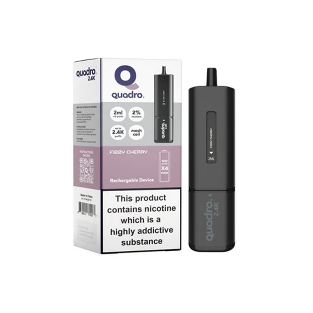 Quadro 2.4K Fizzy Cherry Vape Kit - Black Series