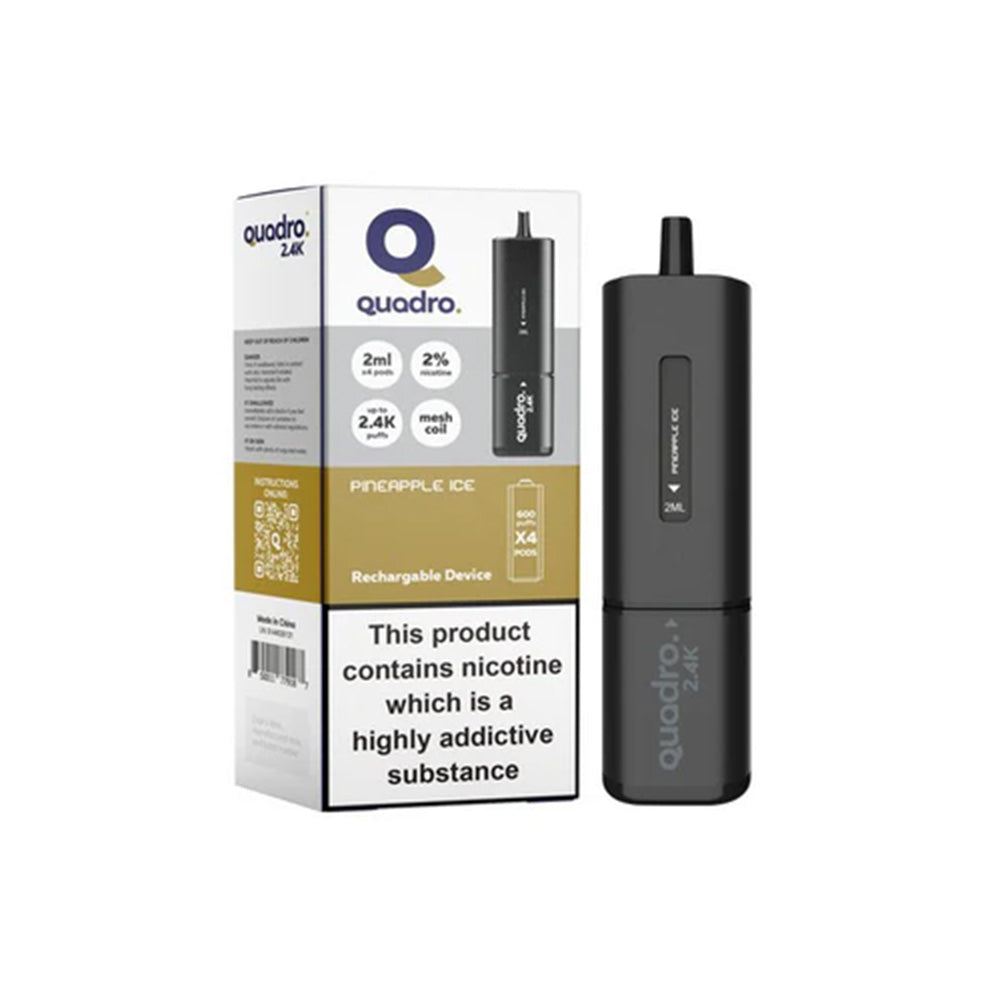 Quadro 2.4K Pineapple Ice Vape Kit - Black Series