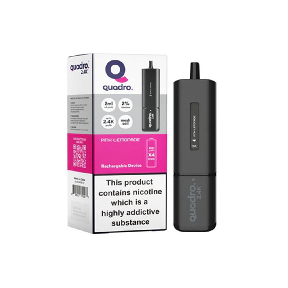 Quadro 2.4K Pink Lemonade Vape Kit - Black Series