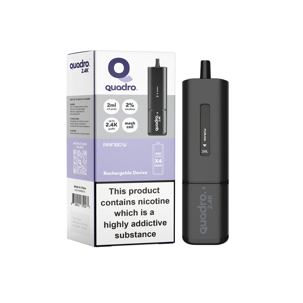 Quadro 2.4K Rainbow Vape Kit - Black Series