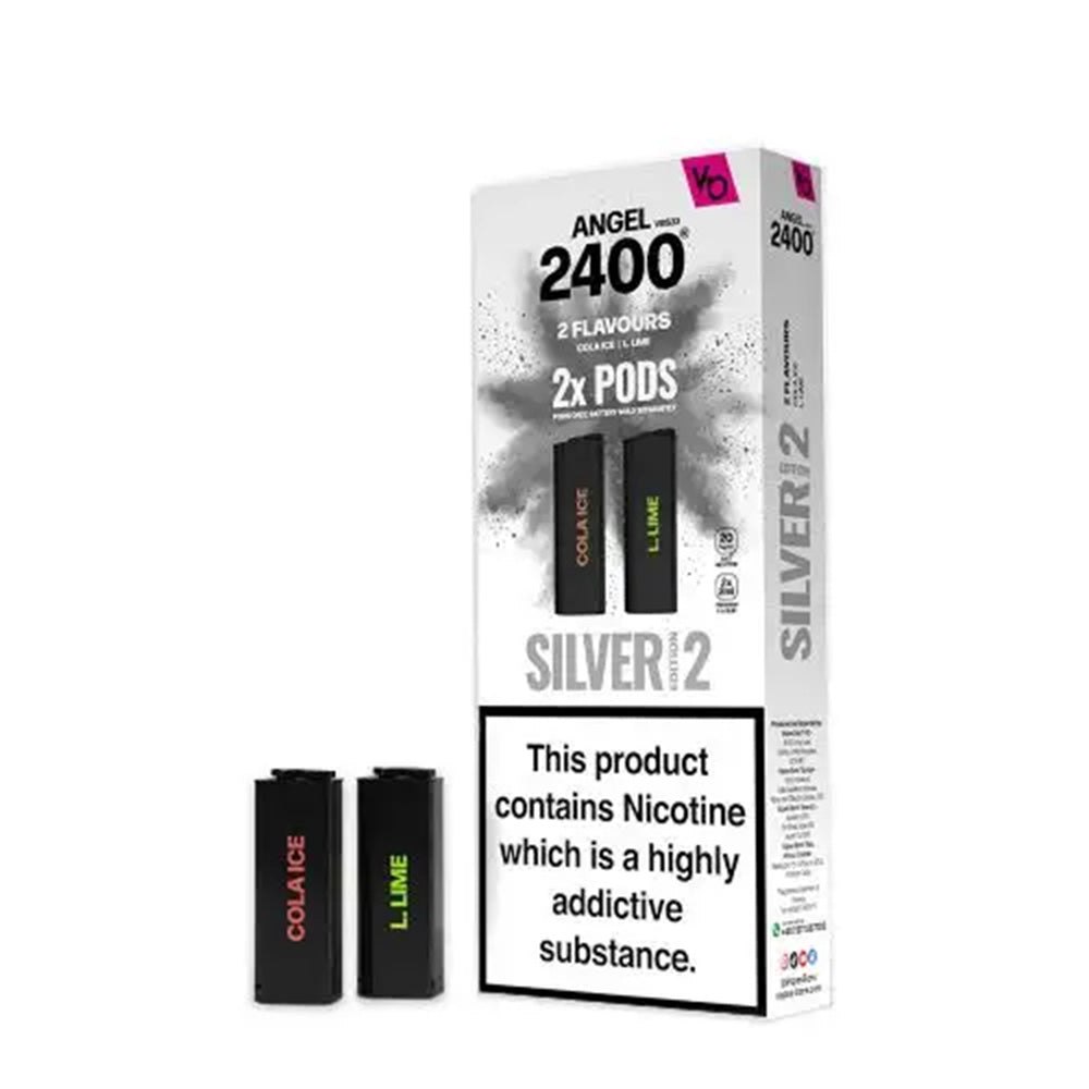 Vapes Bars Angel 2400 Silver Edition 2 Prefilled Pods (2 Pack)