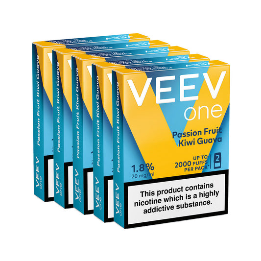 VEEV ONE Passion Fruit Kiwi Guava Pod Bundle (5 Packs)