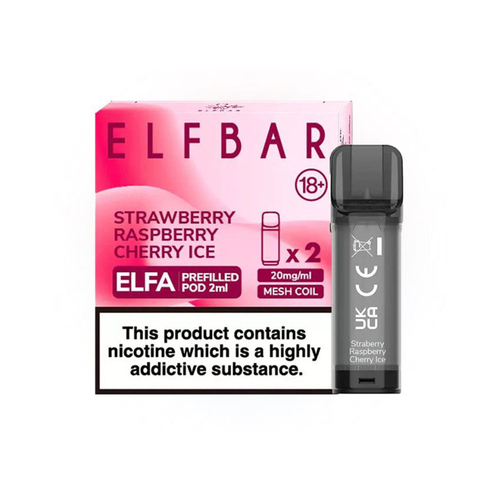 Elf Bar ELFA Strawberry Raspberry Cherry Ice Pods (2 Pack)